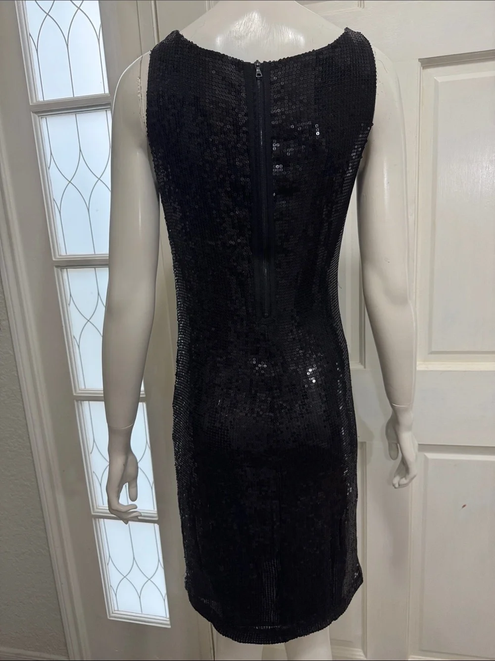 Tory Burch Black Sequin One-Shoulder Dress with Bow Size 4